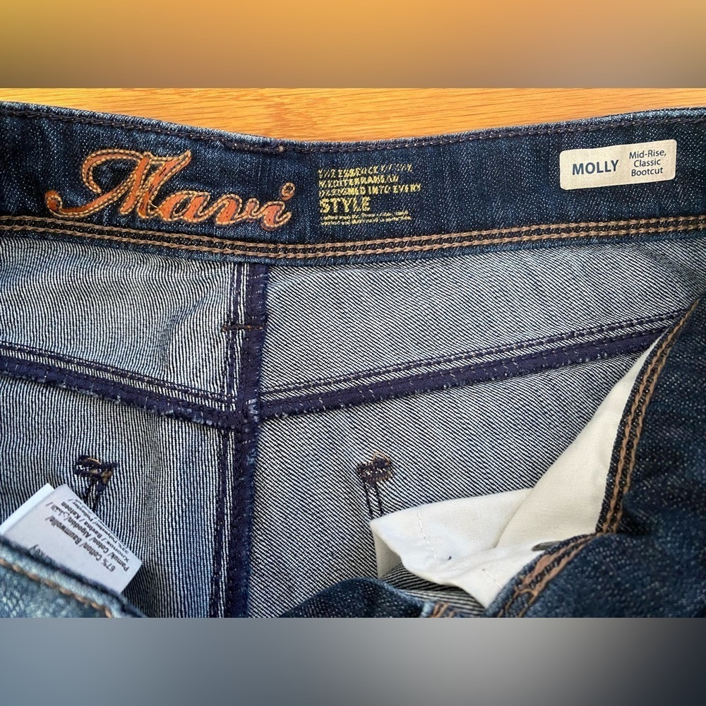 Mavi Molly Mid-Rise Classic Bootcut Denim Jeans Size 28 / 30, Dark Wash - Picture 6 of 11